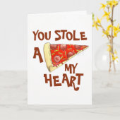 Je houdt van A (Pizza) mijn hart houdt van je grap Kaart (Gele Bloem)