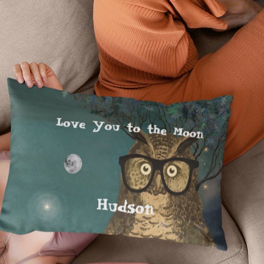 Je houdt van de kamer van de maan met bril. kussensloop