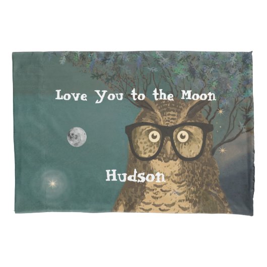 Je houdt van de kamer van de maan met bril. kussensloop (Voorkant)