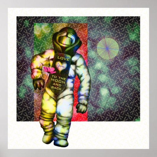 Je houdt van de maan Astronaut Draairuimte Poster (Voorkant)