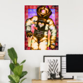 Je houdt van de maan Astronaut Draairuimte Poster (Thuiskantoor)