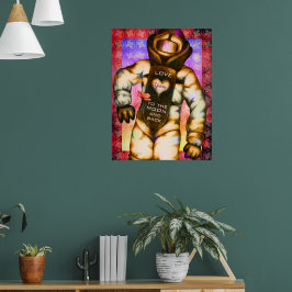 Je houdt van de maan Astronaut Draairuimte Poster