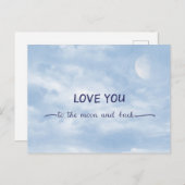 Je houdt van de maan en de achterste getextureerde briefkaart (Voorkant / Achterkant)