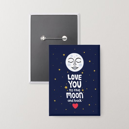 Je houdt van de maan en de rug button (Voorkant / Achterkant)