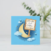 Je houdt van de maan en de rug feestdagenkaart (Staand voorkant)