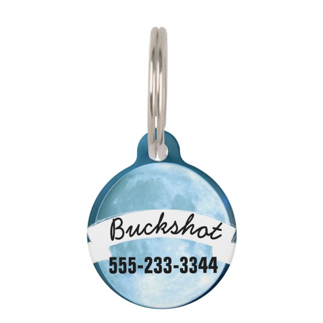 Je houdt van de maan en de rug huisdierpenning (Achterkant)