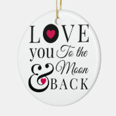Je houdt van de maan en de rug keramisch ornament (Links)