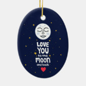 Je houdt van de maan en de rug keramisch ornament (Achterkant)