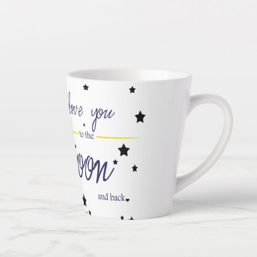 Je houdt van de maan en de rug latte mok (Rechts)
