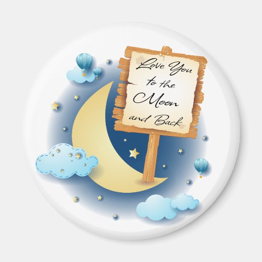 Je houdt van de maan en de rug magneet (Voorkant)