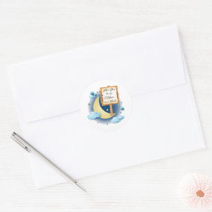 Je houdt van de maan en de rug ronde sticker