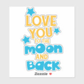 Je houdt van de maan en de rug, sterren sticker (Vel)