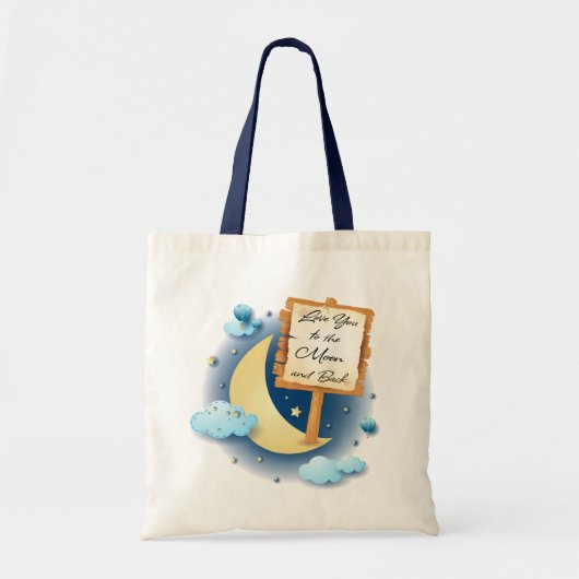 Je houdt van de maan en de rug tote bag (Voorkant)
