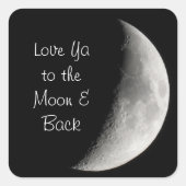 Je houdt van de maan en de rug vierkante sticker (Voorkant)