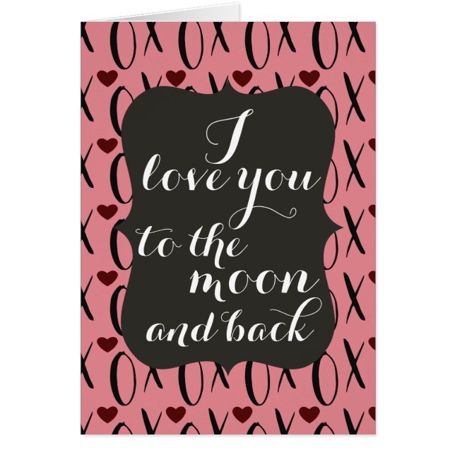 Je houdt van de maan en de Rug XOXO (Voorkant)