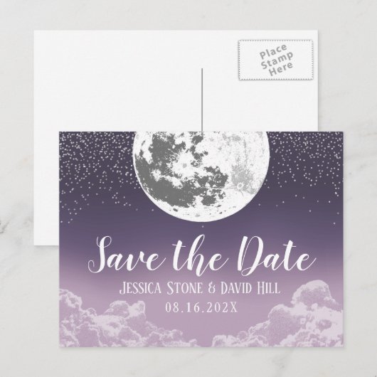 Je houdt van de maan en het Paarse huwelijk. Aankondigingskaart (Voorkant / Achterkant)