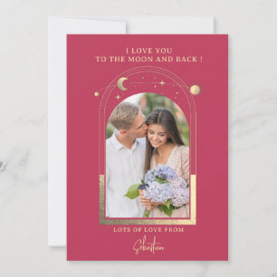 Je houdt van de maan Foto van het Keltische Magent Feestdagenkaart