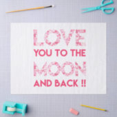 Je houdt van de maan - Roze harten Typografie Tissuepapier (Craft)