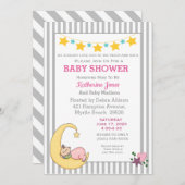 Je houdt van de Moon Baby Girl Shower Kaart (Voorkant / Achterkant)