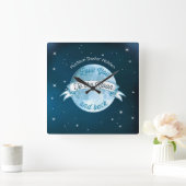 Je houdt van de Moon Chalkboard Banner Baby Vierkante Klok (Huis)