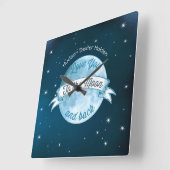 Je houdt van de Moon Chalkboard Banner Baby Vierkante Klok (Hoek)