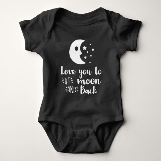 Je houdt van de Moon Hand Letterde Trendy Romper (Voorkant)