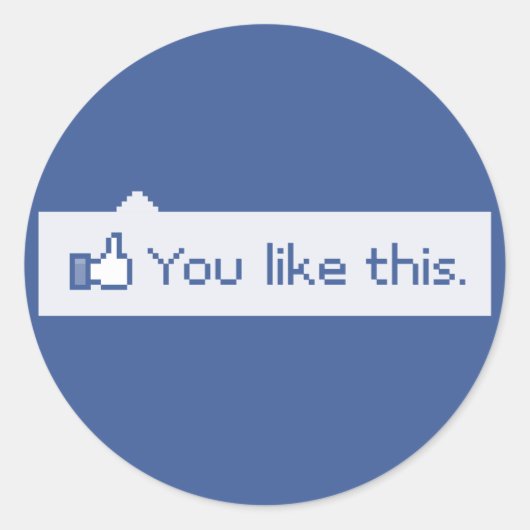 Je houdt van deze grappige Facebook Ronde Sticker (Voorkant)