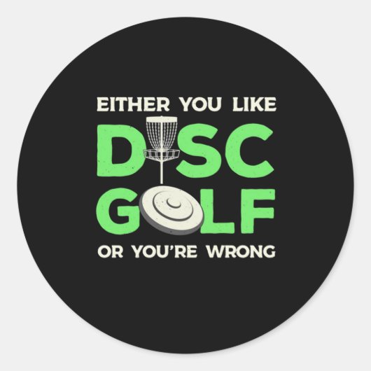 Je houdt van Disk Golf Ronde Sticker (Voorkant)