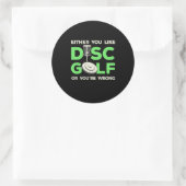 Je houdt van Disk Golf Ronde Sticker (Tas)
