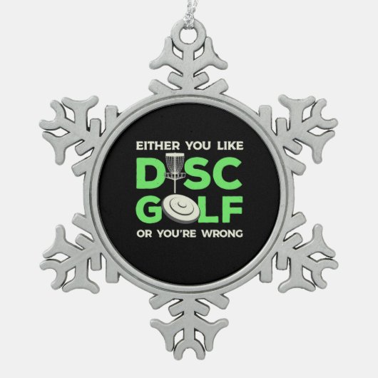 Je houdt van Disk Golf Tin Sneeuwvlok Ornament (Voorkant)