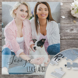 Je houdt van een zusje aangepaste foto legpuzzel
