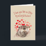 Je houdt van geen Otter Fun Cute Otter Husband Hol Feestdagen Kaart<br><div class="desc">Ik hou van je als geen Otter Cute Otter Animal-kunst met hart Perfect voor de man die je liefhebt met een gevoel van humor en plezier en die van dieren houdt.</div>