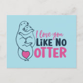 Je houdt van geen Otter Pun Funny Valentijnsdag Briefkaart (Voorkant)