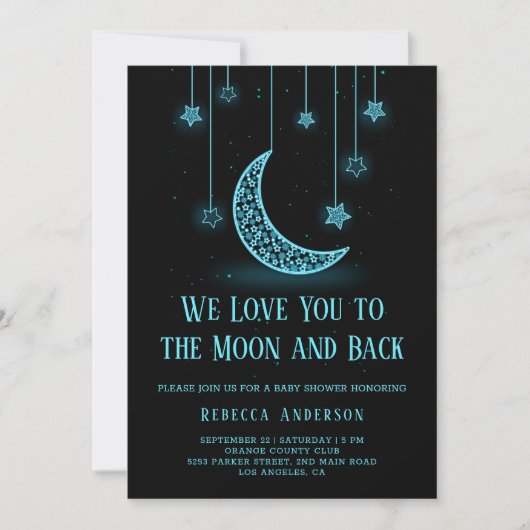 Je houdt van het Baby shower Moon en Back Kaart (Voorkant)