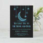 Je houdt van het Baby shower Moon en Back Kaart (Staand voorkant)