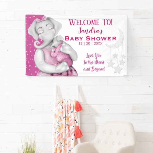 Je houdt van het Baby shower van het maanmeisje Spandoek (Insitu)