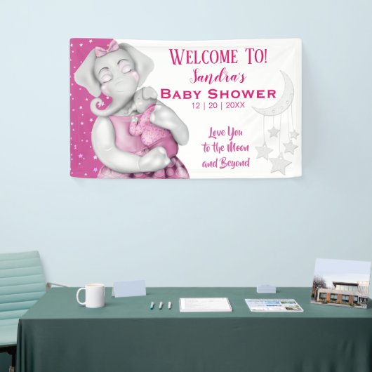 Je houdt van het Baby shower van het maanmeisje Spandoek (Beurs)