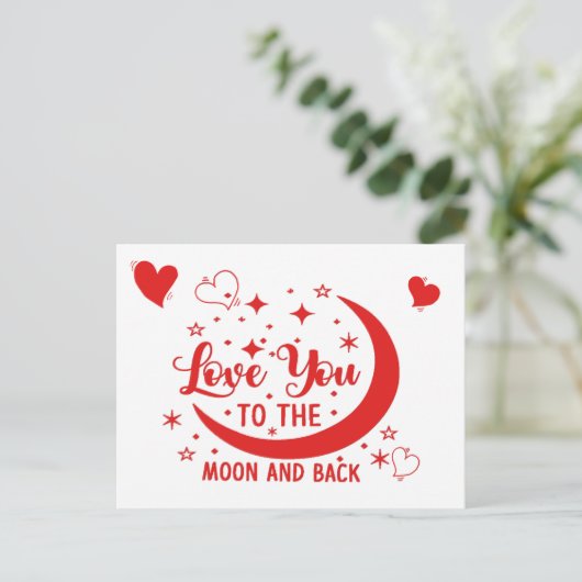 Je houdt van het Moon & Back Briefkaart (Staand voorkant)