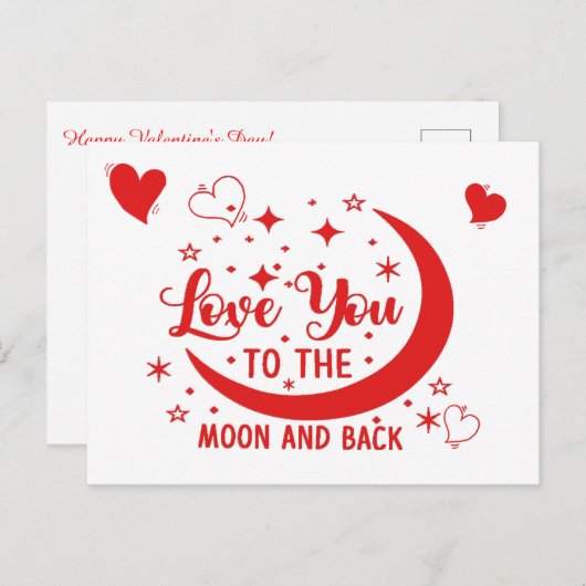 Je houdt van het Moon & Back Briefkaart (Voorkant / Achterkant)