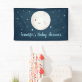 Je houdt van het Moon Blue Gold Baby shower Spandoek (Insitu)
