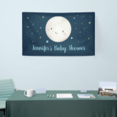 Je houdt van het Moon Blue Gold Baby shower Spandoek (Beurs)