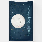 Je houdt van het Moon Blue Gold Baby shower Spandoek (Verticaal)