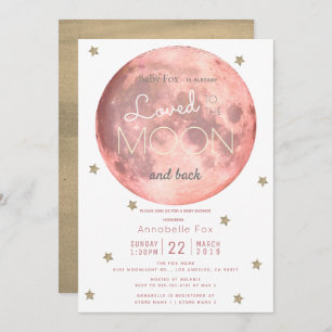 Je houdt van het Moon Pink Gold Baby shower Kaart
