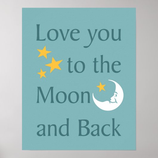 Je houdt van het poster Moon en Back (Voorkant)