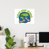 Je houdt van je mama Planet Earth Denk aan een gro Poster (Thuiskantoor)