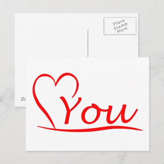 Je houdt van je, Mein Herz ist immer smoes für dic Briefkaart (Voorkant / Achterkant)