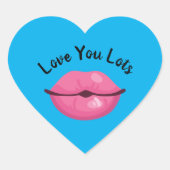 Je houdt van Kissy Lips Hart Sticker (Voorkant)