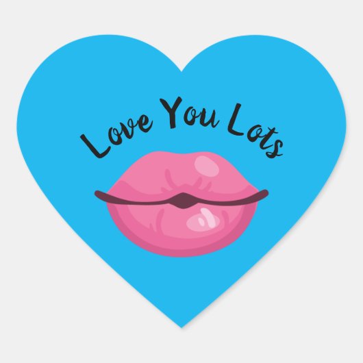 Je houdt van Kissy Lips Hart Sticker (Voorkant)