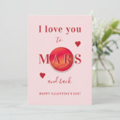 Je houdt van Mars kinder klaslokalen Valentijnsdag Feestdagenkaart (Staand voorkant)