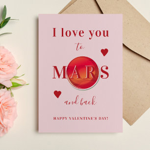 Je houdt van Mars kinder klaslokalen Valentijnsdag Feestdagenkaart